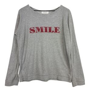 Daydreamer x Free People Smile Pullover Sweatshirt Oversized Gray - Size S